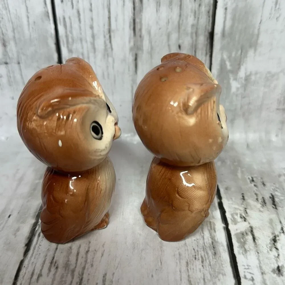Vintage‎ Owl Salt And Pepper Shaker Set Japan 2.25” CHIPS